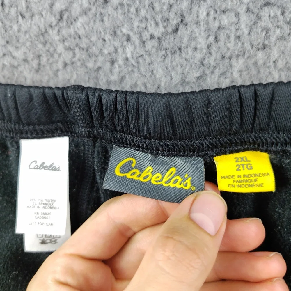 Cabelas Mens 2XL Black Base Layer Pants Fleece Lined Stirrup Hunting Leggings